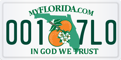 FL license plate 0017LO
