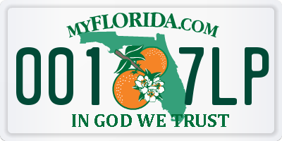 FL license plate 0017LP
