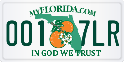 FL license plate 0017LR