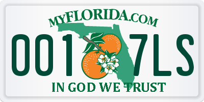 FL license plate 0017LS