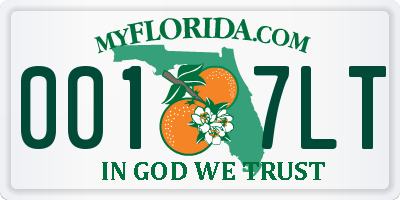 FL license plate 0017LT