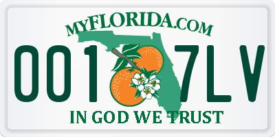 FL license plate 0017LV