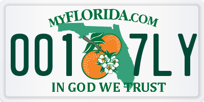 FL license plate 0017LY