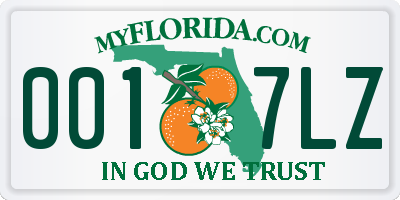 FL license plate 0017LZ