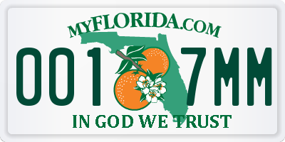 FL license plate 0017MM