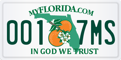 FL license plate 0017MS