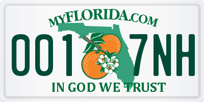 FL license plate 0017NH