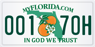 FL license plate 0017OH