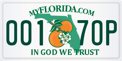 FL license plate 0017OP