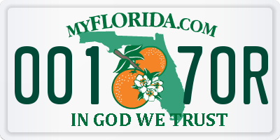 FL license plate 0017OR