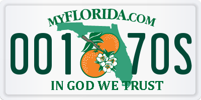 FL license plate 0017OS
