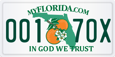 FL license plate 0017OX