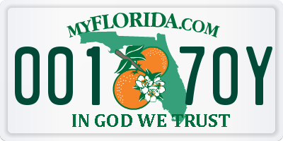 FL license plate 0017OY