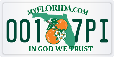 FL license plate 0017PI