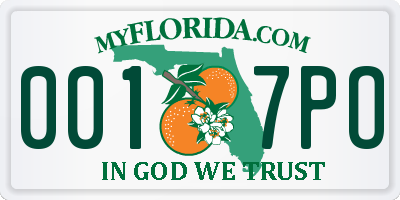 FL license plate 0017PO