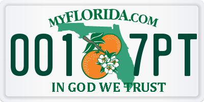 FL license plate 0017PT