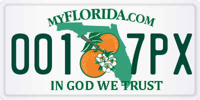 FL license plate 0017PX