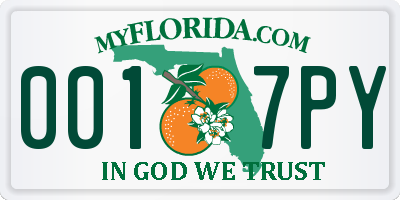 FL license plate 0017PY