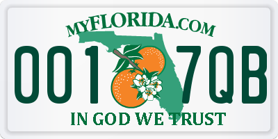 FL license plate 0017QB