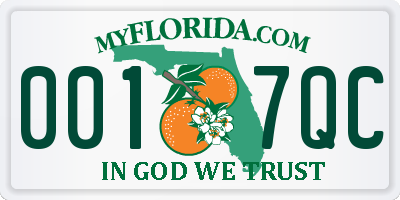 FL license plate 0017QC
