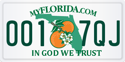 FL license plate 0017QJ