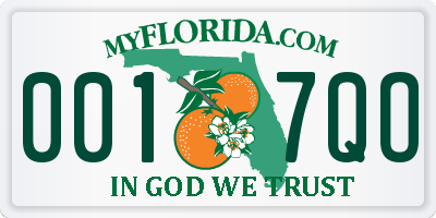 FL license plate 0017QO