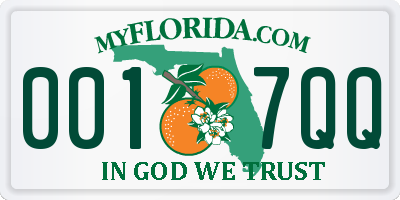 FL license plate 0017QQ