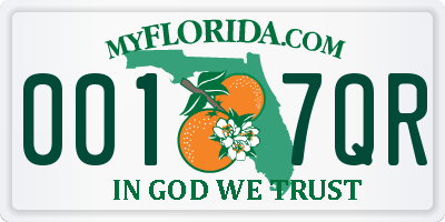 FL license plate 0017QR