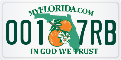 FL license plate 0017RB