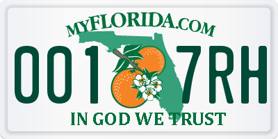 FL license plate 0017RH