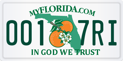 FL license plate 0017RI