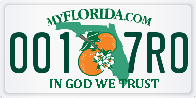 FL license plate 0017RO