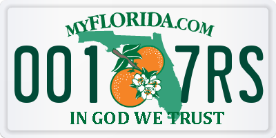 FL license plate 0017RS