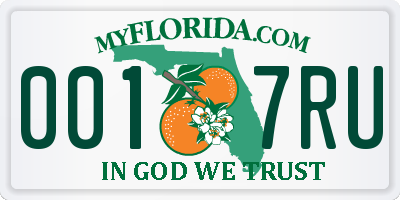 FL license plate 0017RU