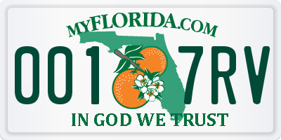 FL license plate 0017RV