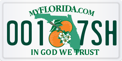 FL license plate 0017SH