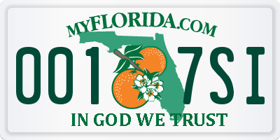 FL license plate 0017SI