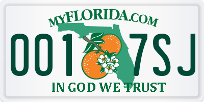 FL license plate 0017SJ