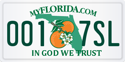 FL license plate 0017SL