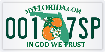 FL license plate 0017SP