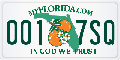 FL license plate 0017SQ