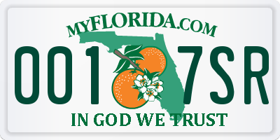 FL license plate 0017SR