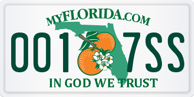 FL license plate 0017SS