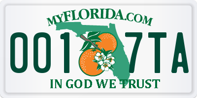 FL license plate 0017TA