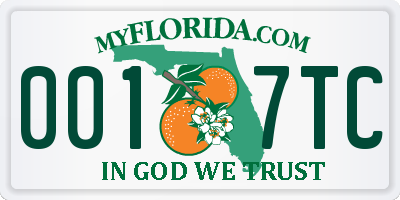 FL license plate 0017TC