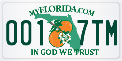 FL license plate 0017TM