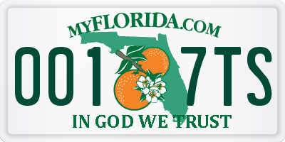 FL license plate 0017TS