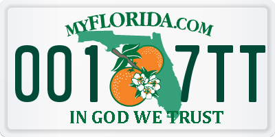 FL license plate 0017TT