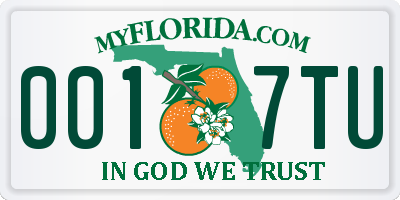 FL license plate 0017TU