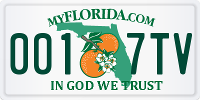 FL license plate 0017TV